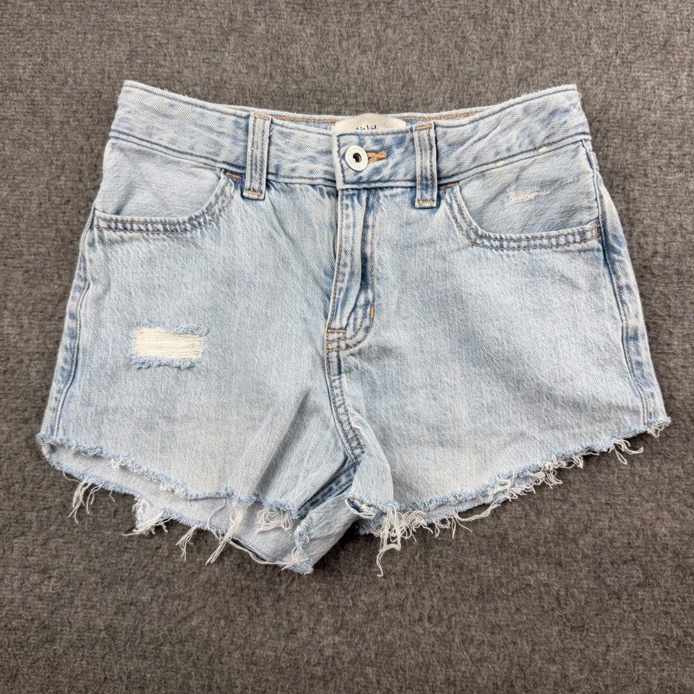 Abercrombie Kids Denim Shorts Kids 11/12 Light Wash Distressed High Rise‎ Wide